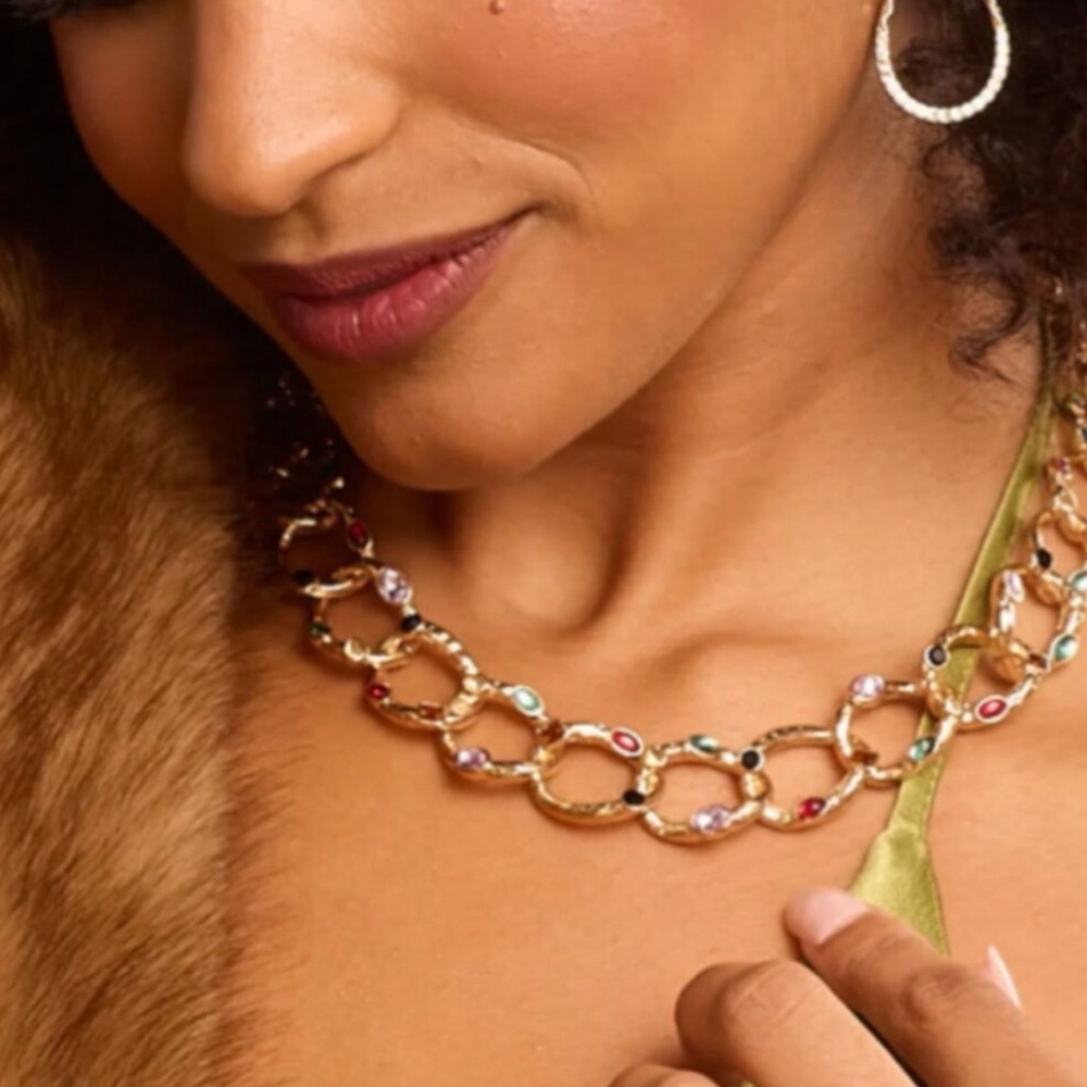 Elegant Park Lane Dasher Gold and Multicolor  Necklace